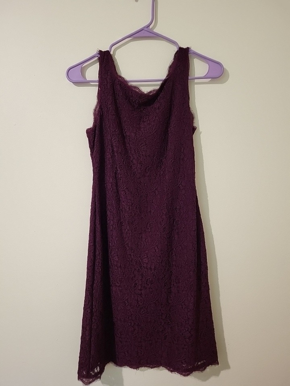 Adrianna Papell Plum Lace Sleeveless Sheath Dress Knee Length Party
